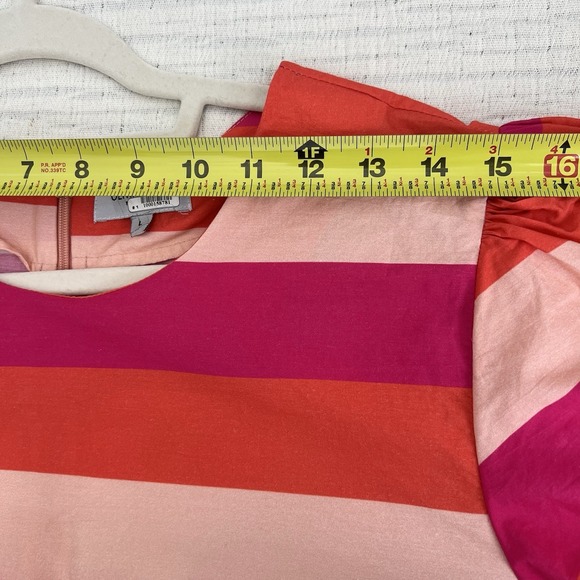 Olivia James The Label Bellini Stripe Louise Dress,Puff Sleeve,Preppy Sz L India - Picture 9 of 11
